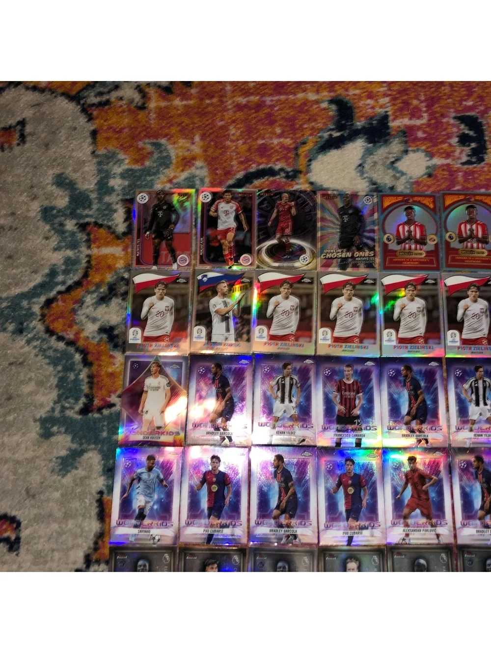 TOPPS CHROME UEFA 2024-25 100 REFRACTOR CARD LOT GOLAZO WONDERKIDS PRIZM MERLIN